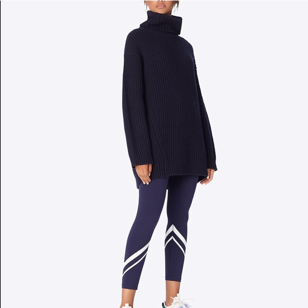 Tory Sport Navy Merino Chunky Turtleneck